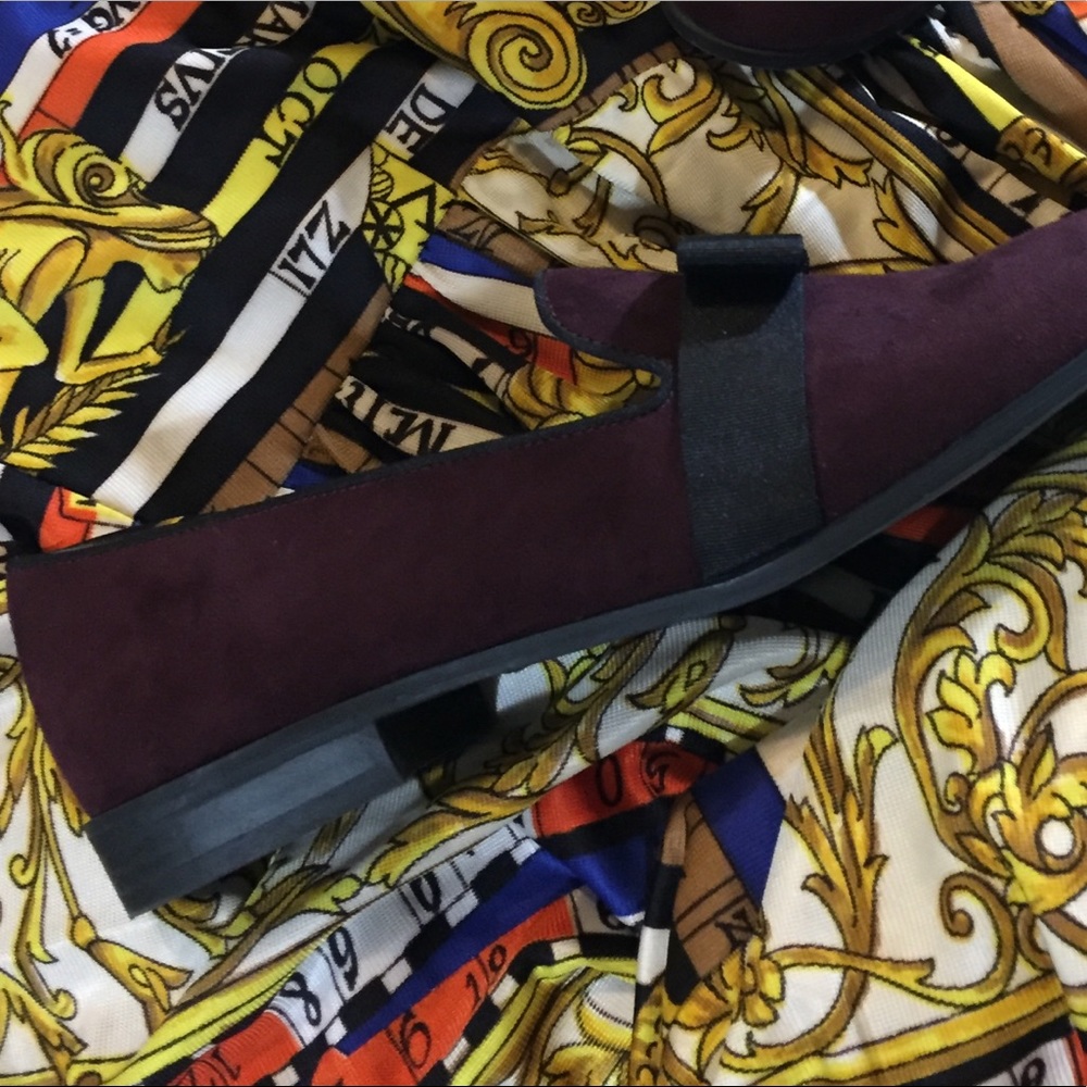 Nubuck Suede Bandolino 90s style flats maroon loafers